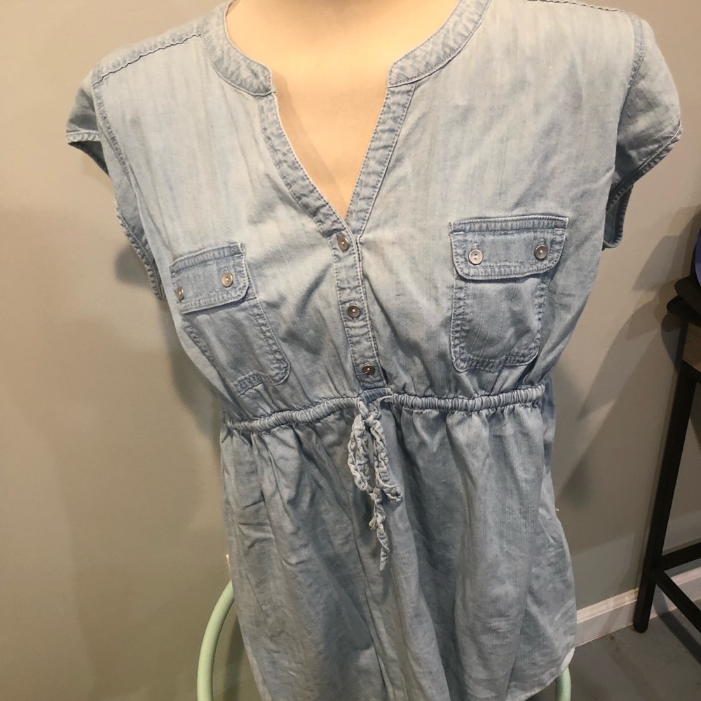 Motherhood Chambray Top
